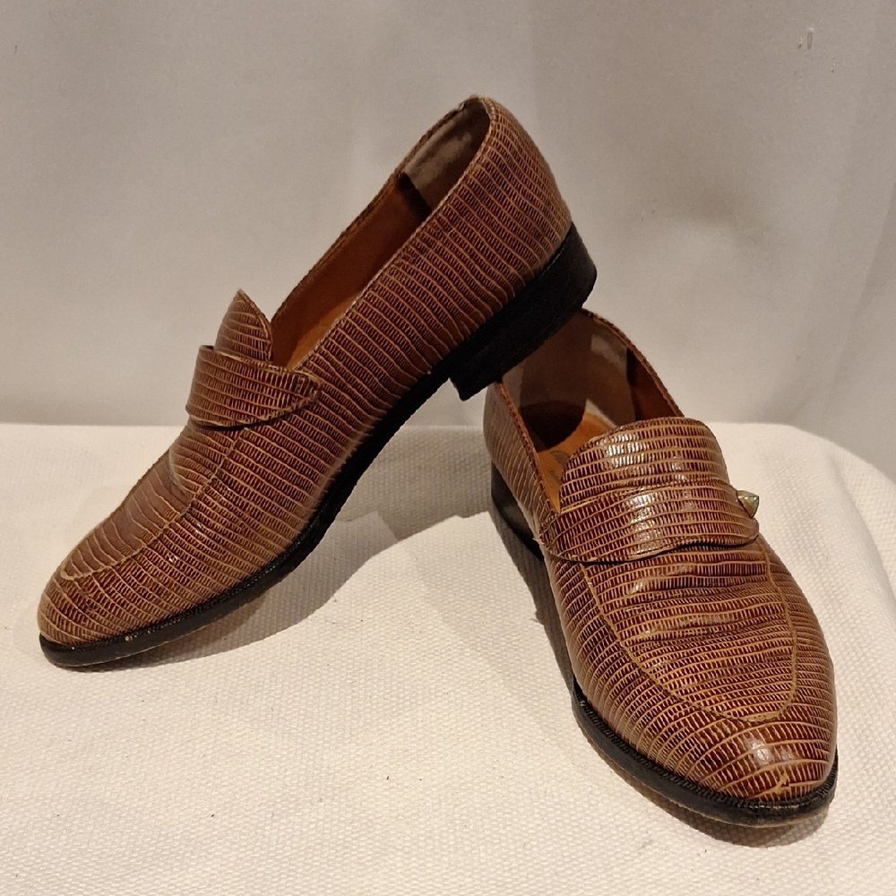 Robert Clergerie Brown Leather Textured Women's Loafers Size 8